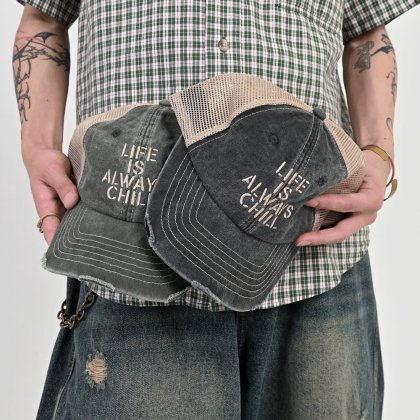 【10日以内お届け】ウォッシュドメッシュキャップ L2024