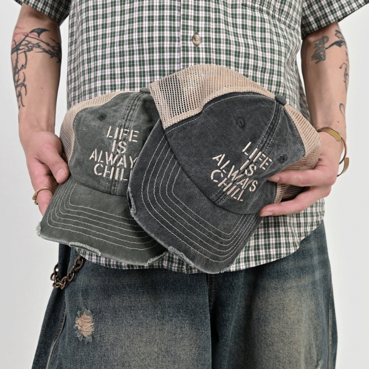 【10日以内お届け】ウォッシュドメッシュキャップ L2024 【10日以内お届け】ウォッシュドメッシュキャップ L2024