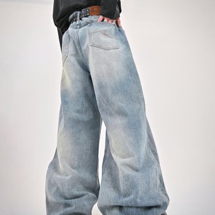 【10日以内お届け】ウォッシュドクラックバギーデニム L2085