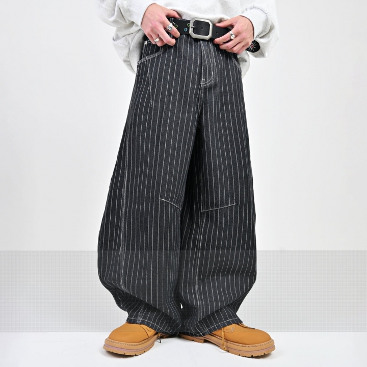 【10日以内お届け】ストライプバルーンデニム L2091 【10日以内お届け】ストライプバルーンデニム L2091