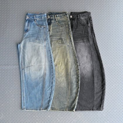 【10日以内お届け】ウォッシュドステッチバルーンデニム L2090