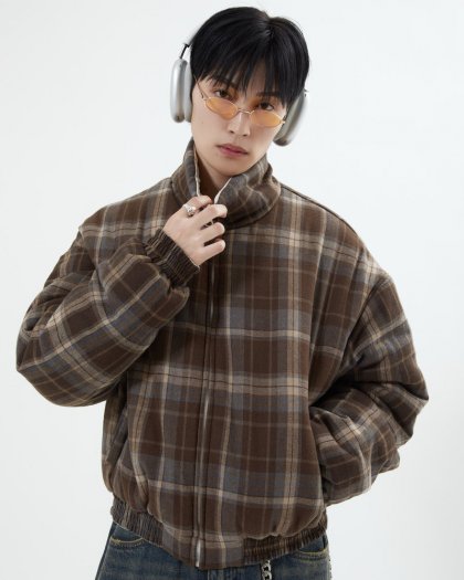 【10日以内お届け】リバーシブルチェックアウター L2142