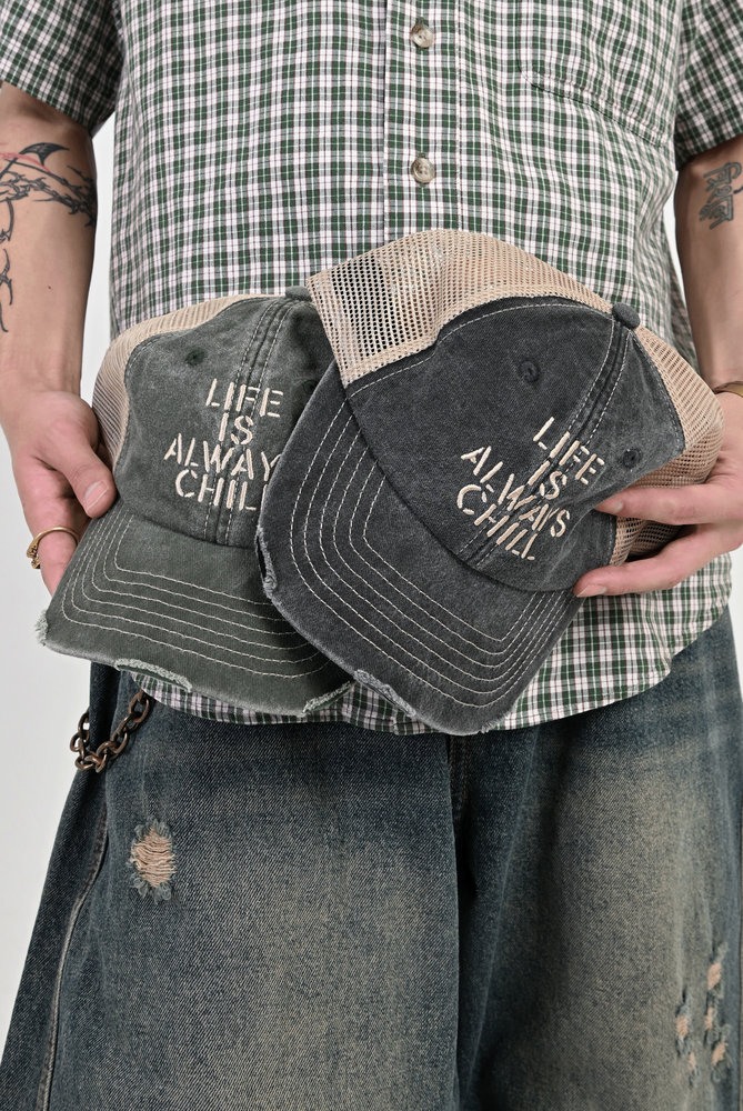 【10日以内お届け】ウォッシュドメッシュキャップ L2024