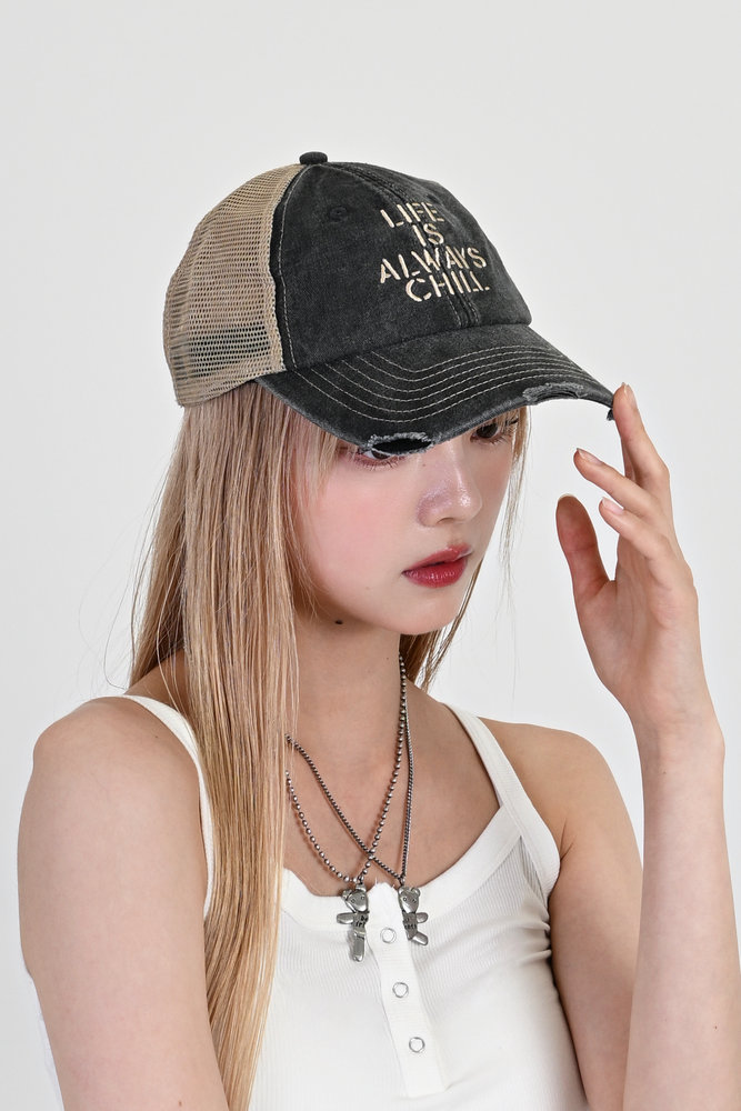 【10日以内お届け】ウォッシュドメッシュキャップ L2024