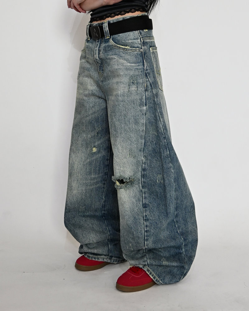 【10日以内お届け】カジュアルダメージバルーンデニム L2079