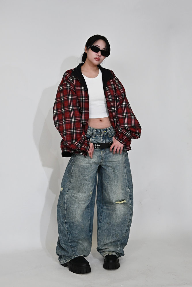 【10日以内お届け】カジュアルダメージバルーンデニム L2079