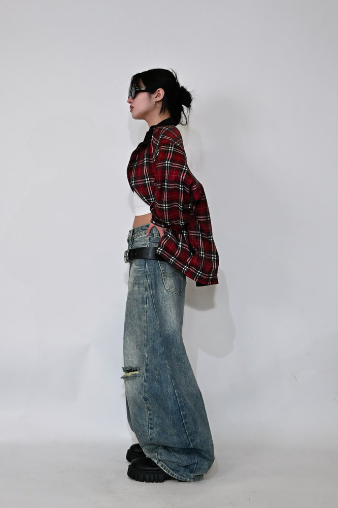 【10日以内お届け】カジュアルダメージバルーンデニム L2079