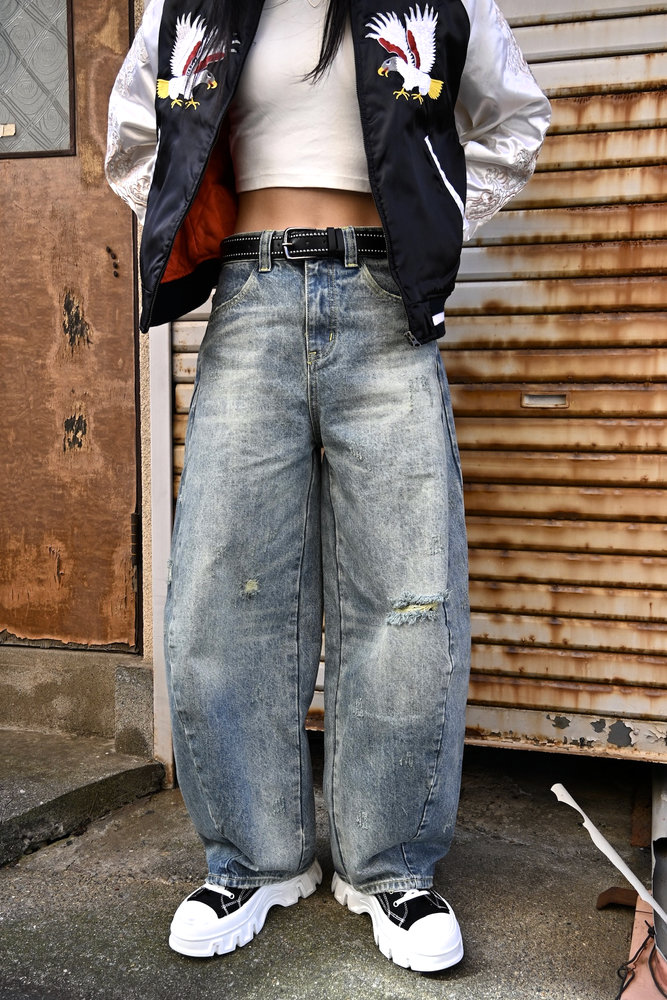 【10日以内お届け】カジュアルダメージバルーンデニム L2079