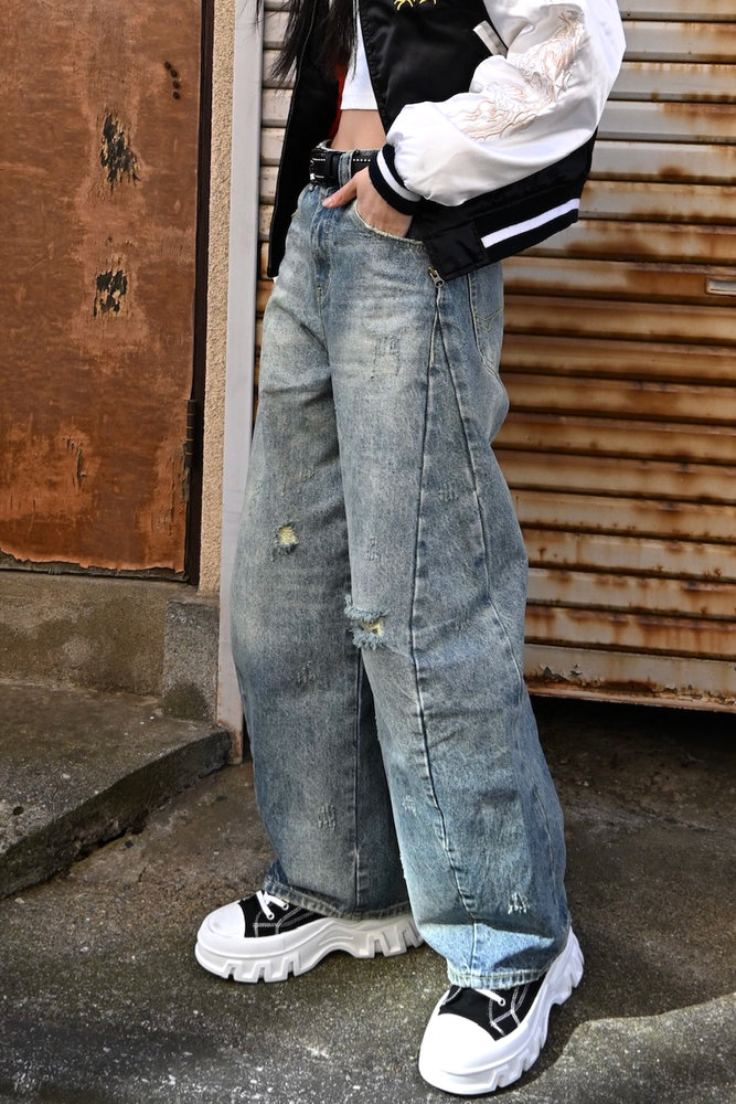 【10日以内お届け】カジュアルダメージバルーンデニム L2079