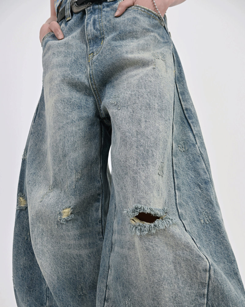 【10日以内お届け】カジュアルダメージバルーンデニム L2079