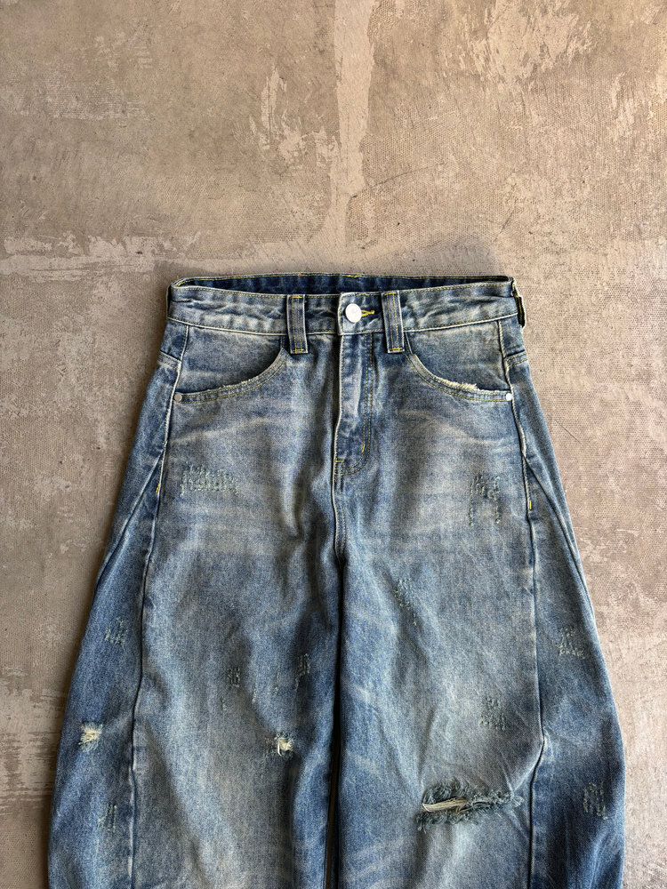 【10日以内お届け】カジュアルダメージバルーンデニム L2079