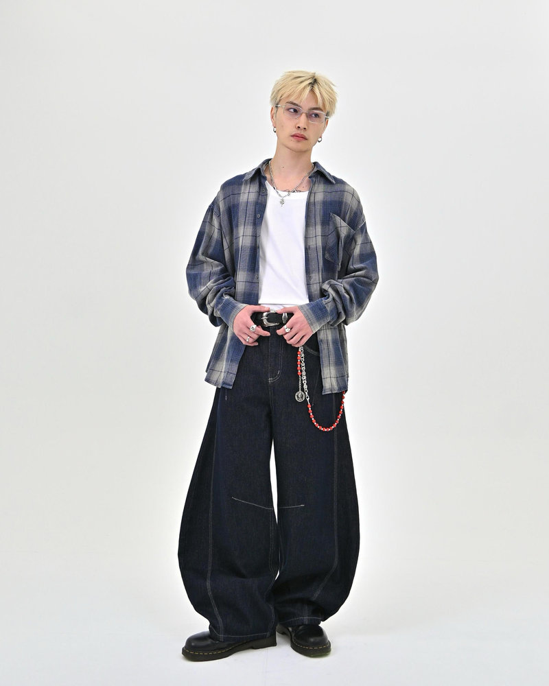 【10日以内お届け】ステッチバルーンインディゴデニム L2083