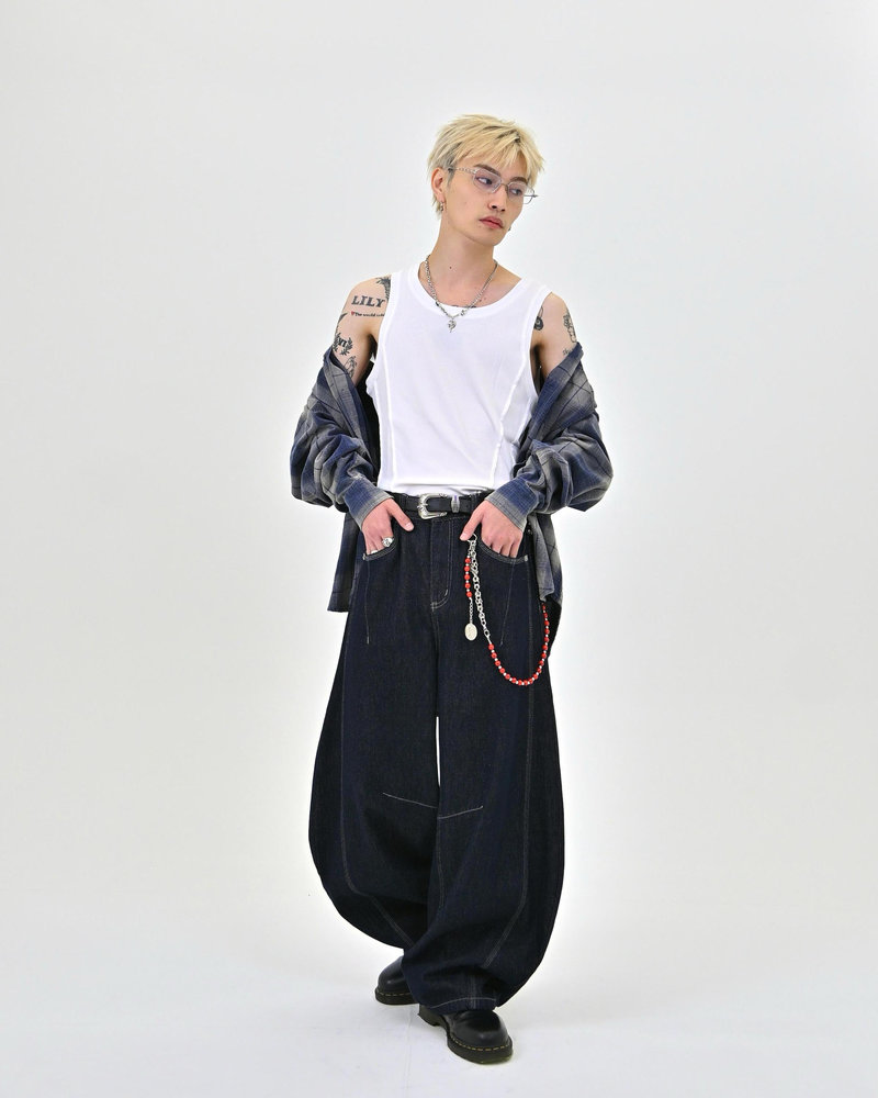 【10日以内お届け】ステッチバルーンインディゴデニム L2083