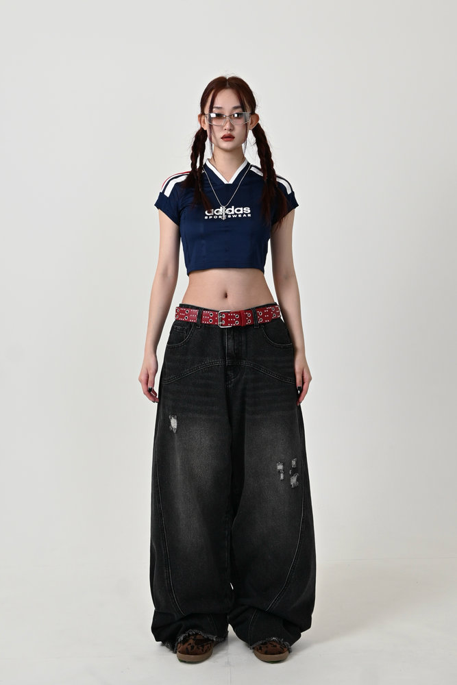 【10日以内お届け】カーブラインダメージデニム L2126