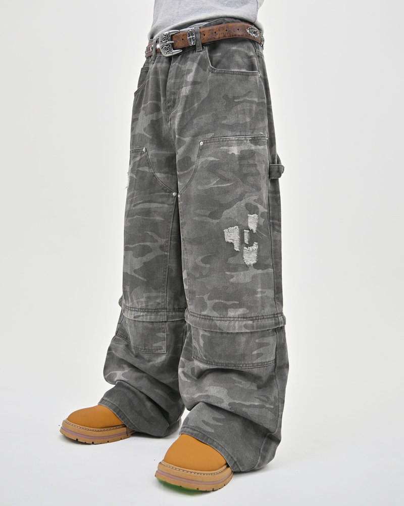 【10日以内お届け】 ダメージカモ2WAYパンツ L2103
