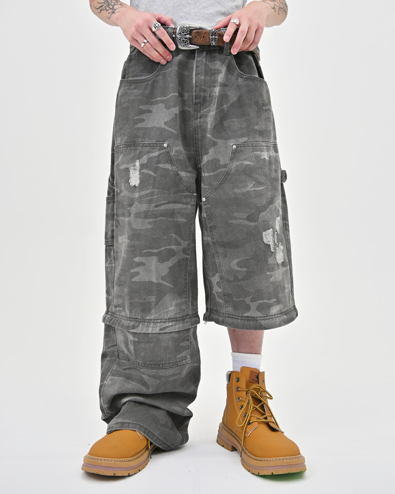 【10日以内お届け】 ダメージカモ2WAYパンツ L2103