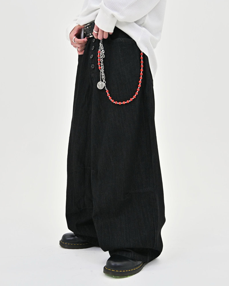 【10日以内お届け】 オールブラックボタンフライデニム L2113