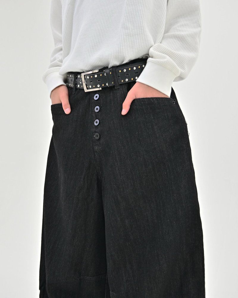 【10日以内お届け】 オールブラックボタンフライデニム L2113