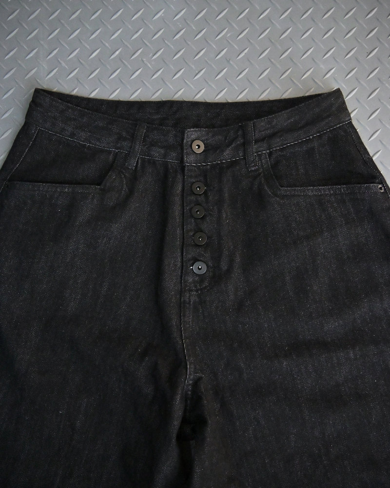 【10日以内お届け】 オールブラックボタンフライデニム L2113
