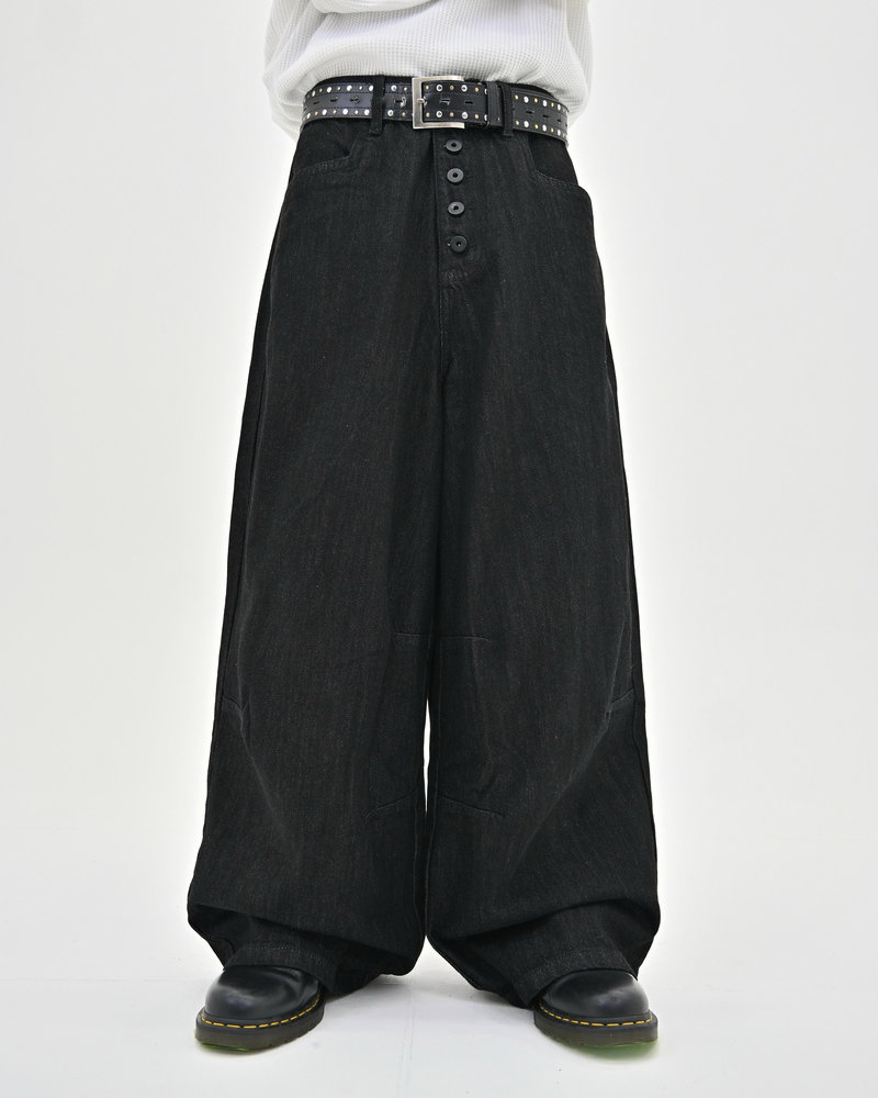 【10日以内お届け】 オールブラックボタンフライデニム L2113