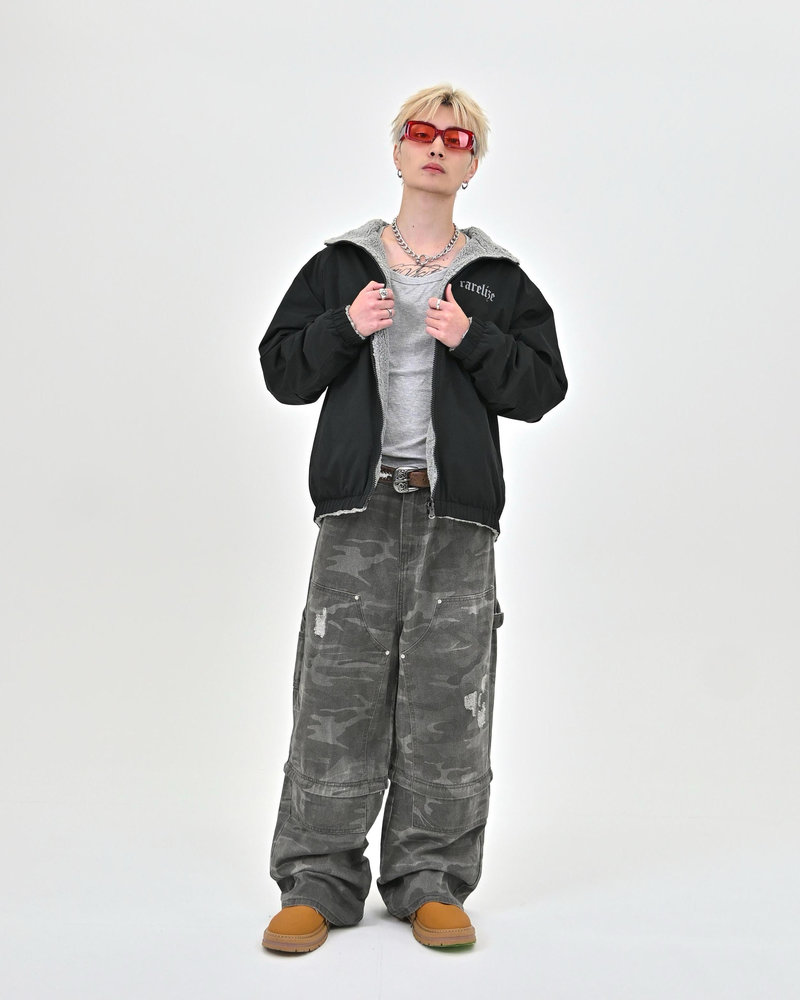 【10日以内お届け】 リバーシブルバイロンフリースジャケット L2141