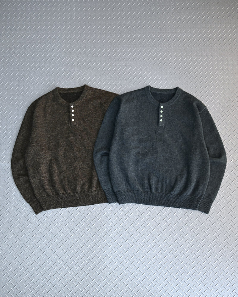 【10日以内お届け】ウールブレンドヘンリーネックニット L2143