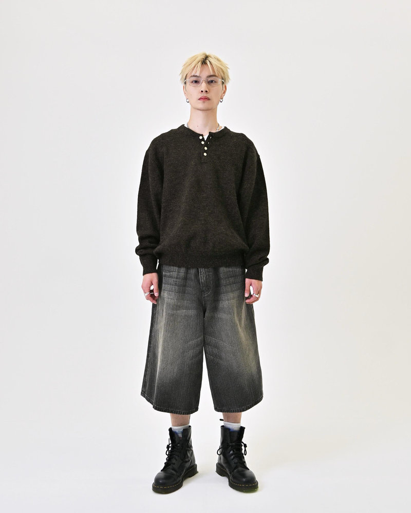 【10日以内お届け】ウールブレンドヘンリーネックニット L2143