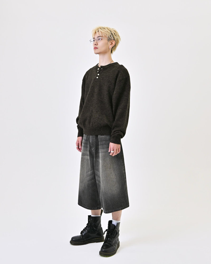 【10日以内お届け】ウールブレンドヘンリーネックニット L2143