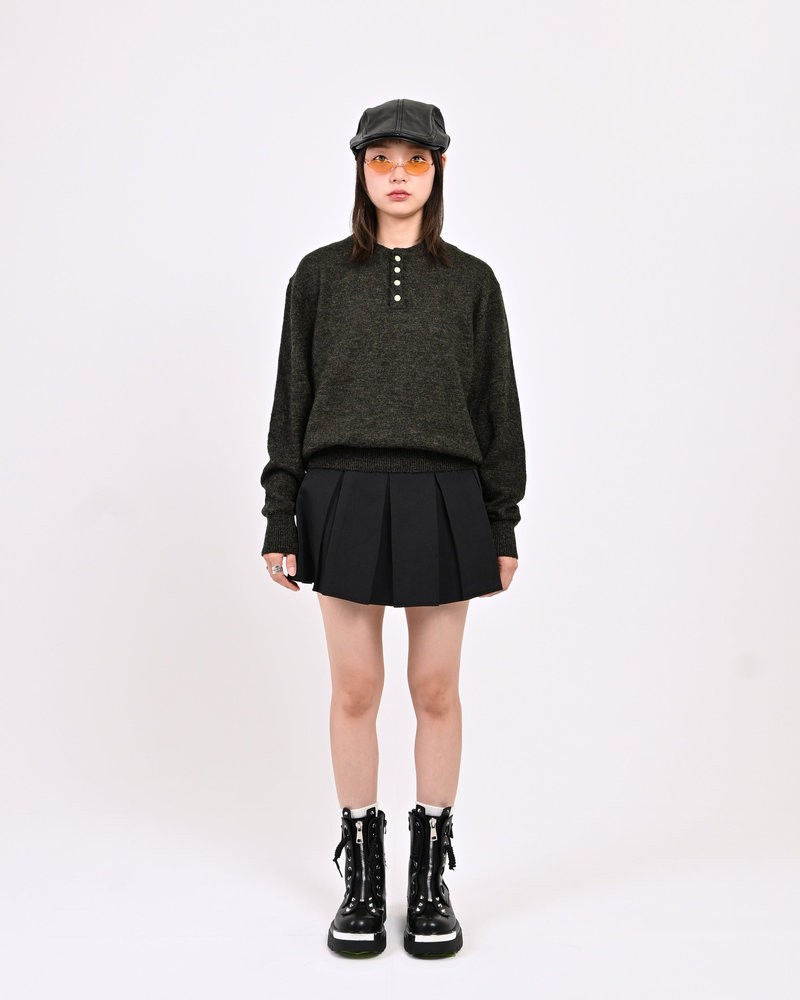 【10日以内お届け】ウールブレンドヘンリーネックニット L2143