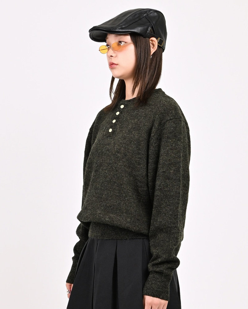 【10日以内お届け】ウールブレンドヘンリーネックニット L2143