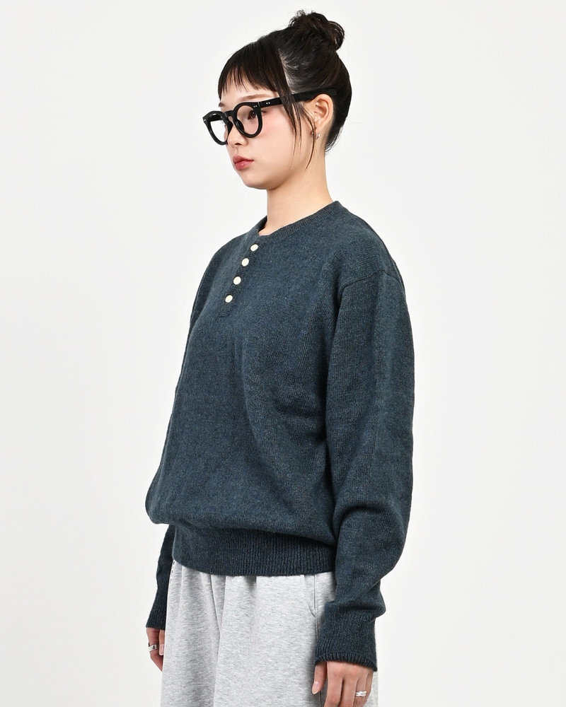 【10日以内お届け】ウールブレンドヘンリーネックニット L2143