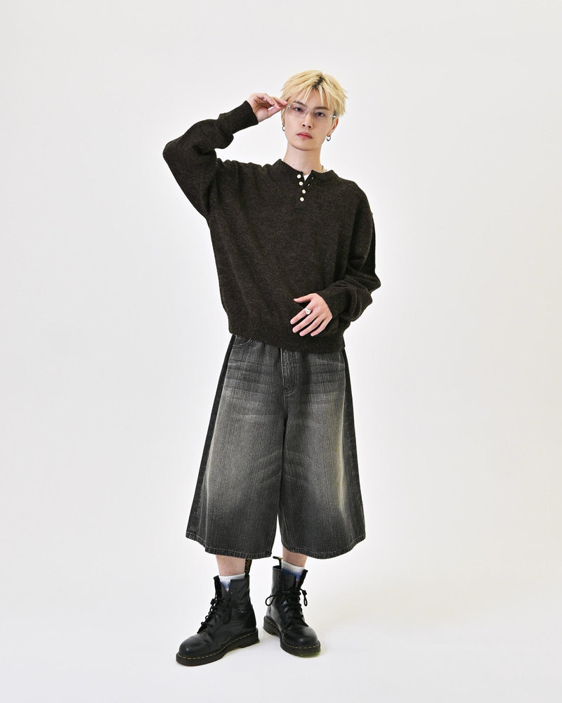 【10日以内お届け】ウールブレンドヘンリーネックニット L2143