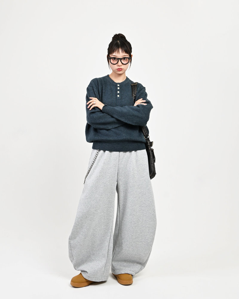 【10日以内お届け】ウールブレンドヘンリーネックニット L2143