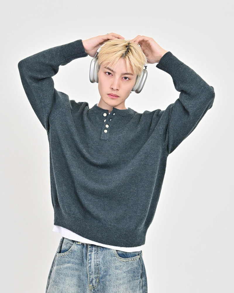 【10日以内お届け】ウールブレンドヘンリーネックニット L2143