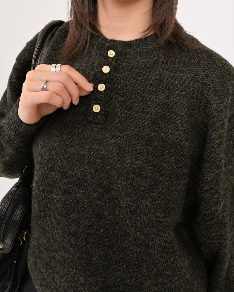 【10日以内お届け】ウールブレンドヘンリーネックニット L2143