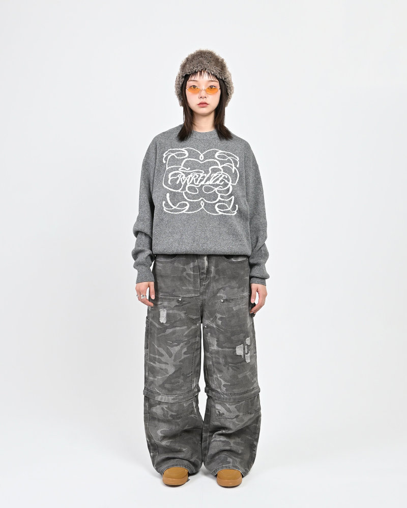 【10日以内お届け】 クルーネックメランジニット L2144