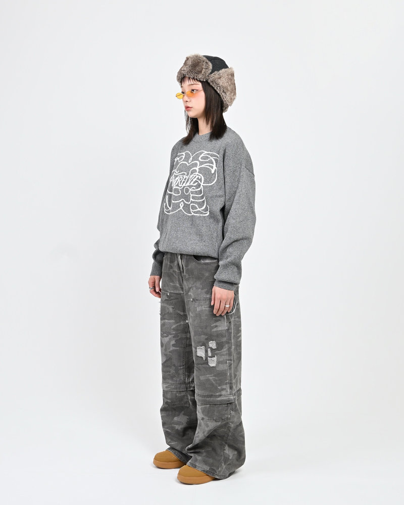 【10日以内お届け】 クルーネックメランジニット L2144