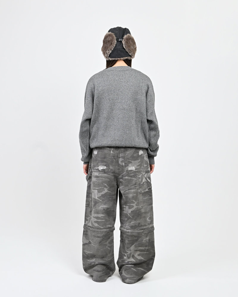 【10日以内お届け】 クルーネックメランジニット L2144