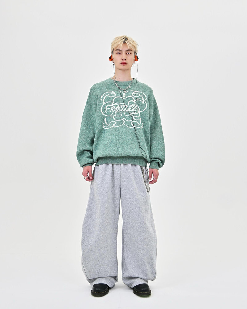 【10日以内お届け】 クルーネックメランジニット L2144