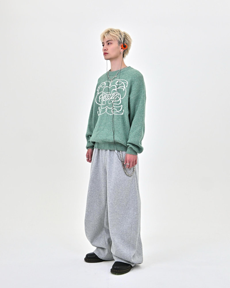 【10日以内お届け】 クルーネックメランジニット L2144