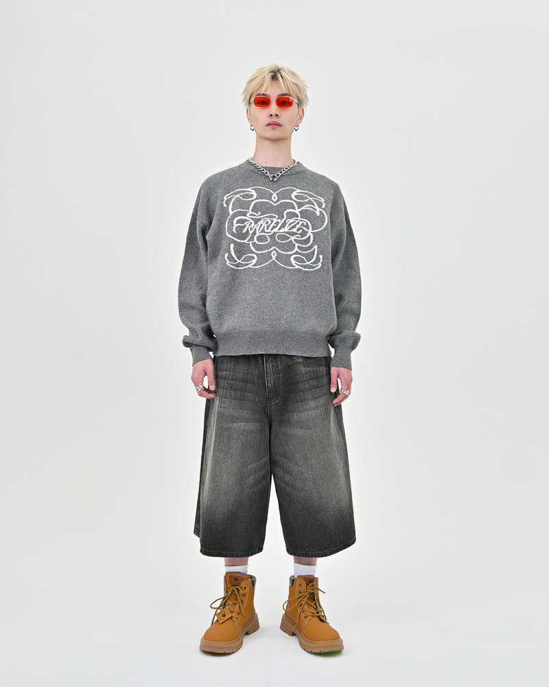 【10日以内お届け】 クルーネックメランジニット L2144