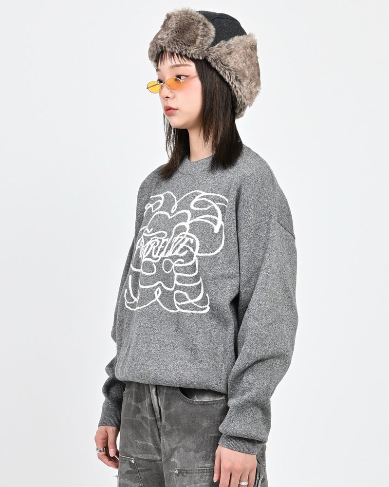 【10日以内お届け】 クルーネックメランジニット L2144