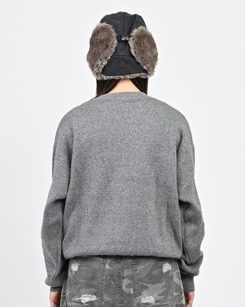 【10日以内お届け】 クルーネックメランジニット L2144