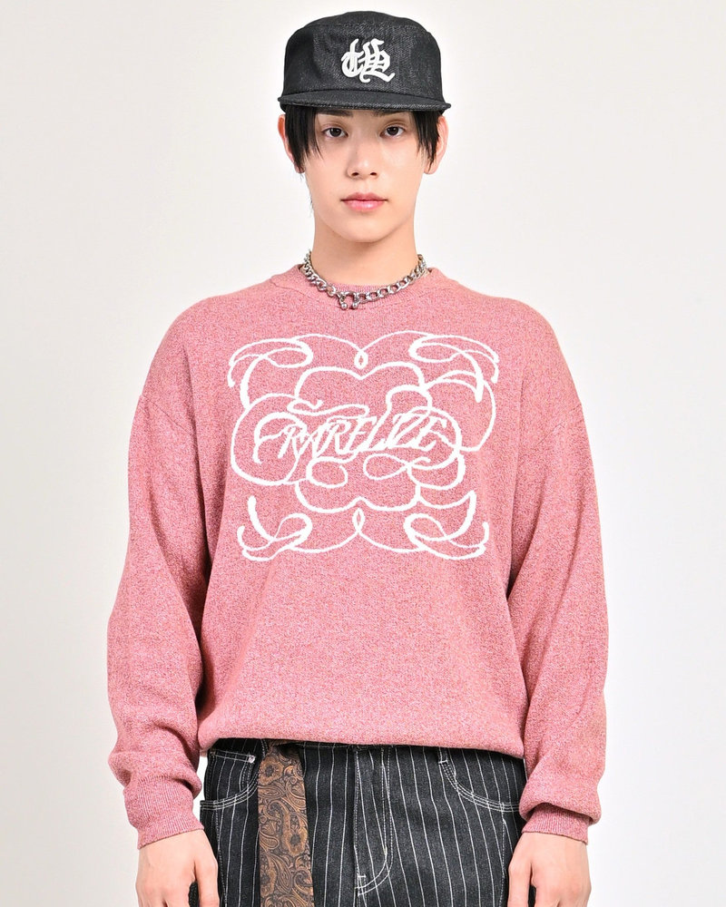 【10日以内お届け】 クルーネックメランジニット L2144