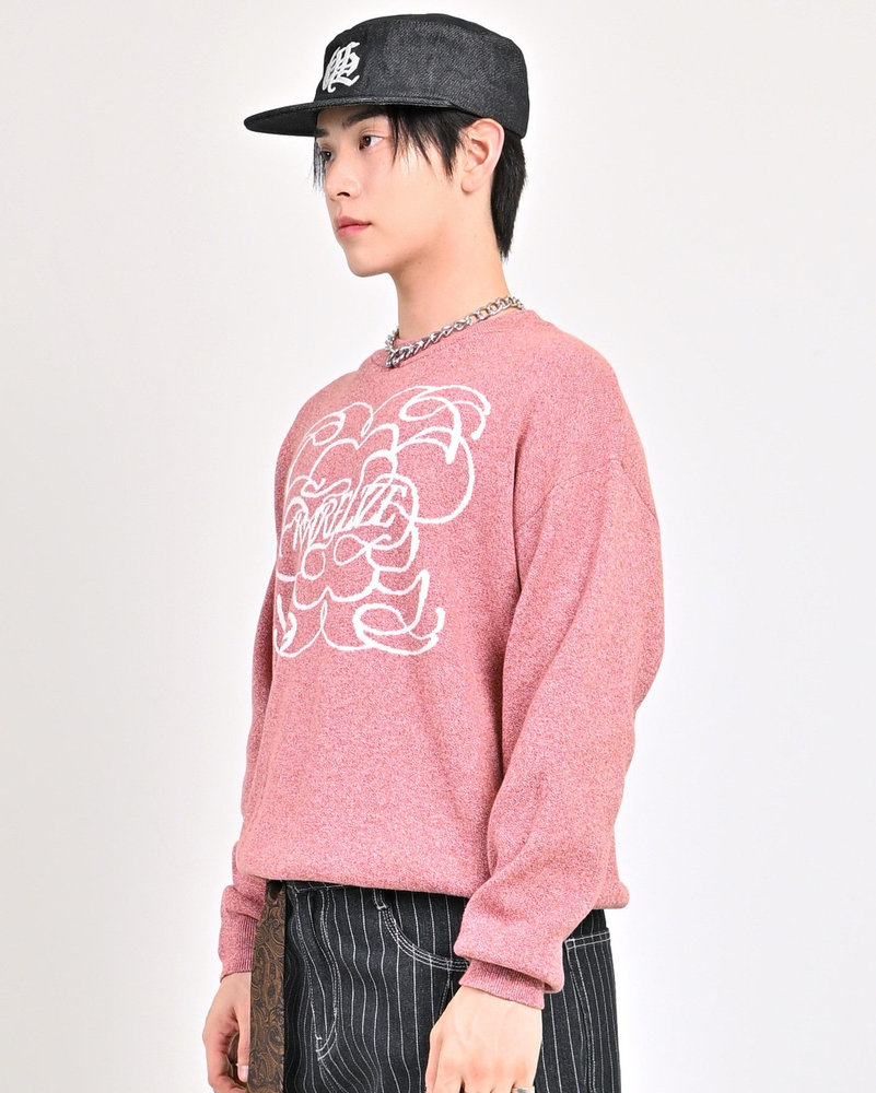 【10日以内お届け】 クルーネックメランジニット L2144