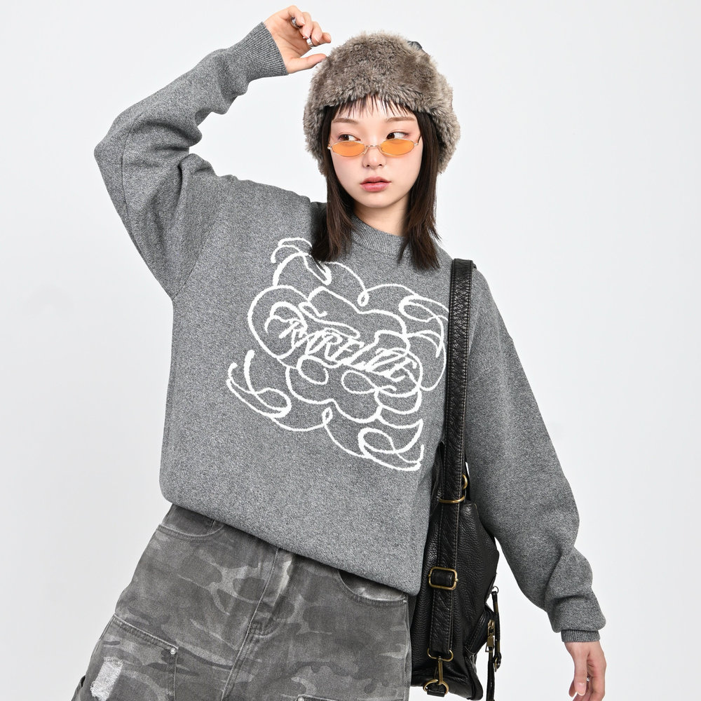 【10日以内お届け】 クルーネックメランジニット L2144