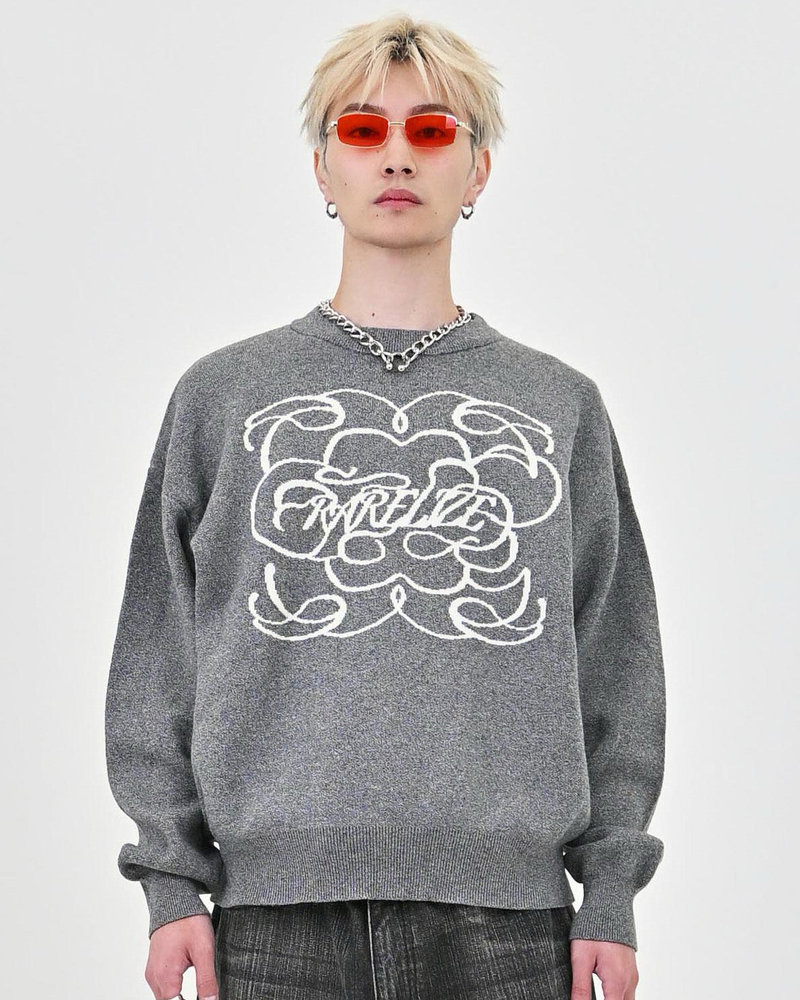 【10日以内お届け】 クルーネックメランジニット L2144