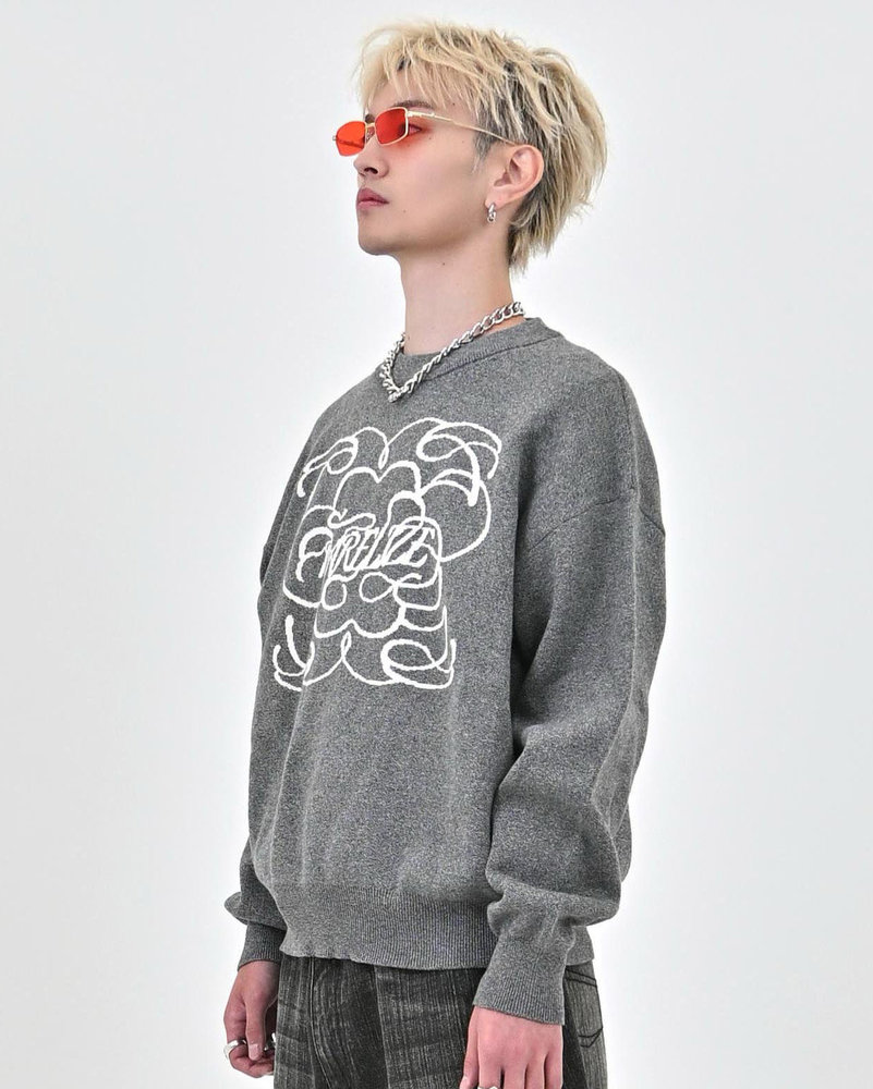 【10日以内お届け】 クルーネックメランジニット L2144