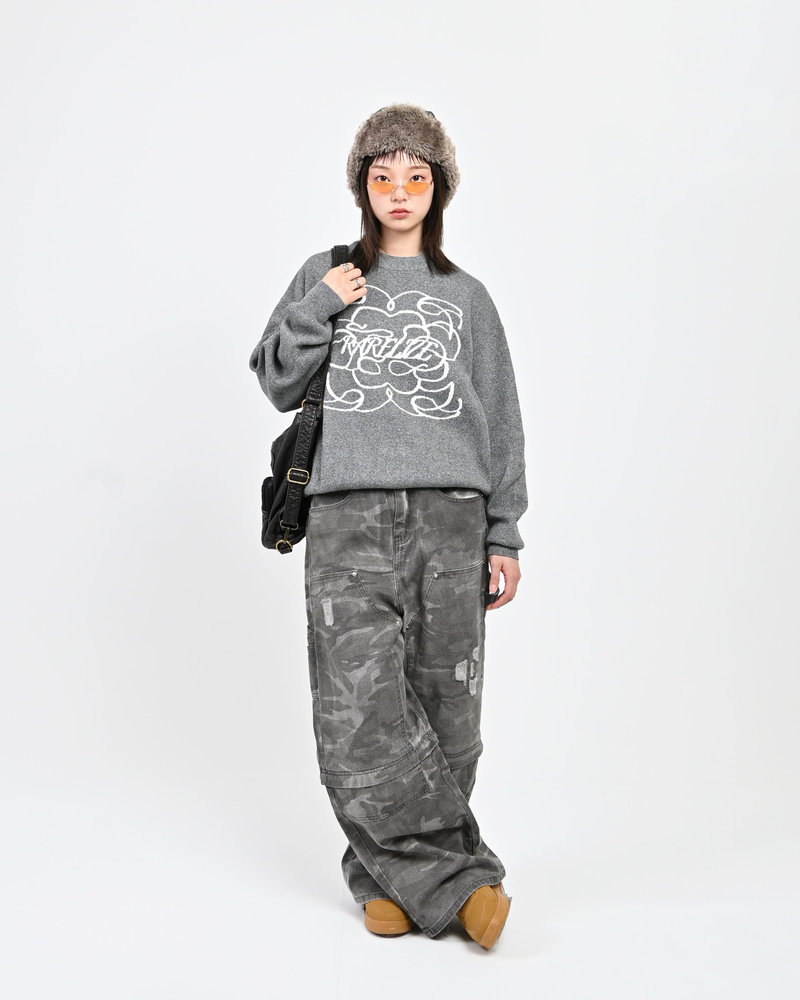 【10日以内お届け】 クルーネックメランジニット L2144