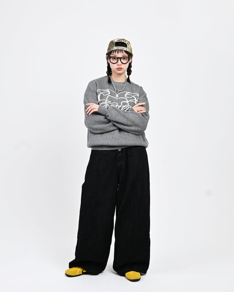 【10日以内お届け】 クルーネックメランジニット L2144